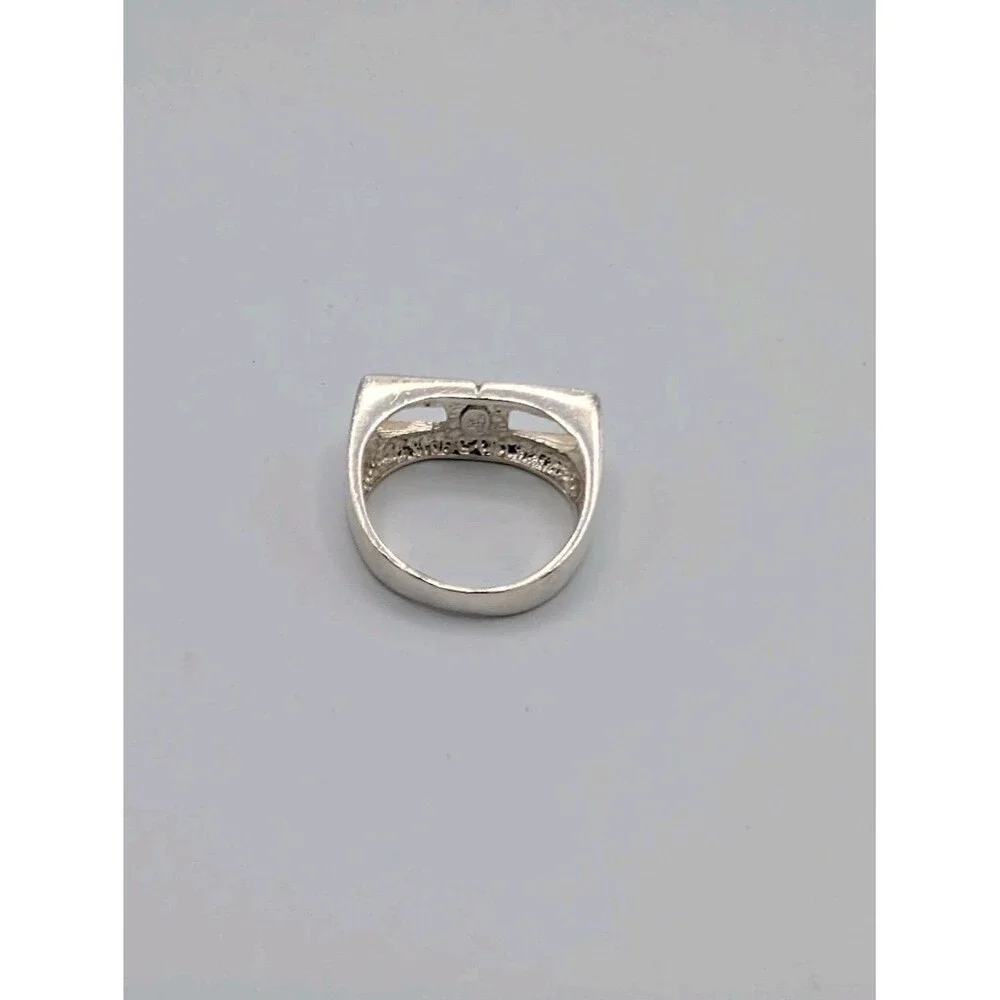 Vintage 925 Signed Stamped Sezgin Turkey Sterling Silver Modernist Ring Signet